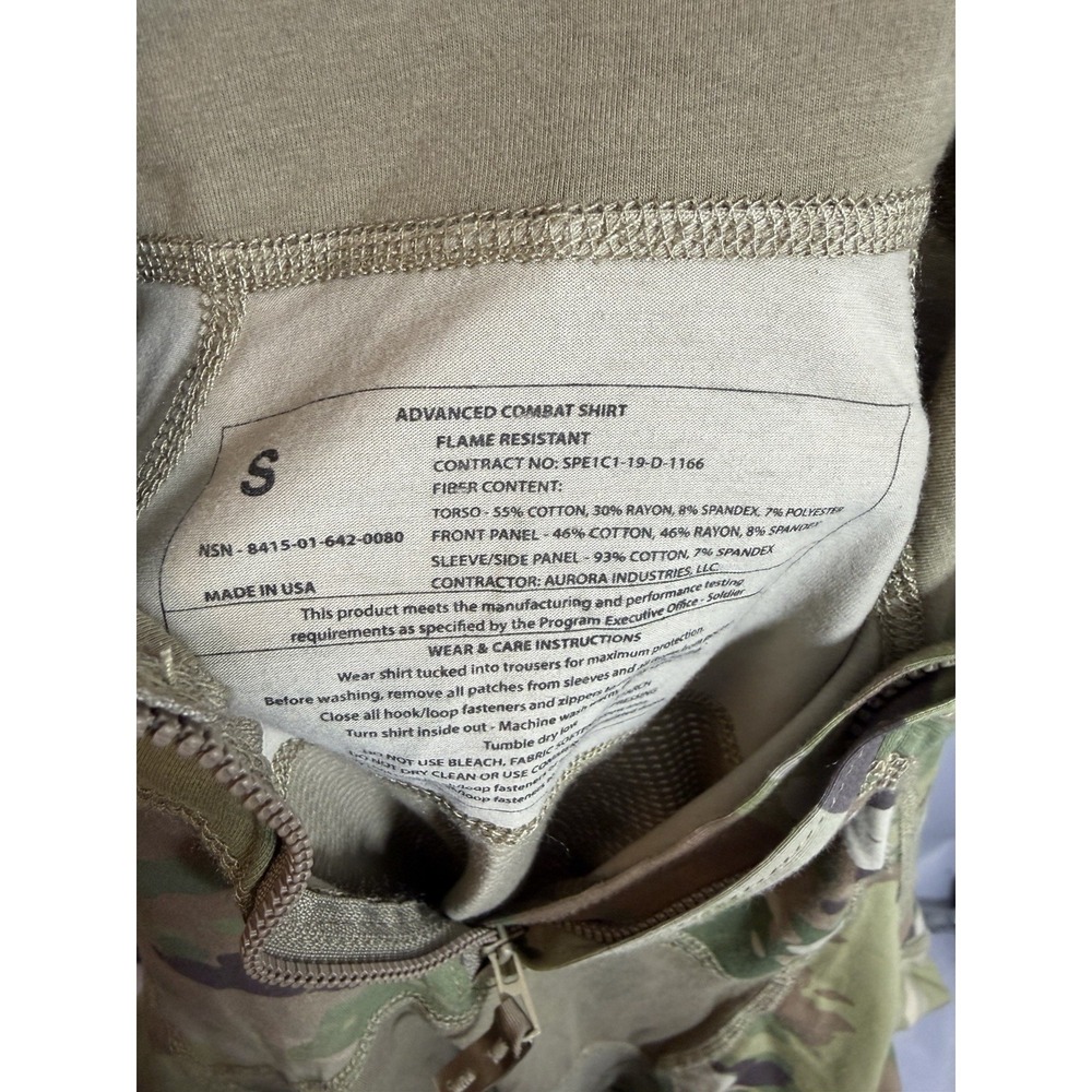 Army Combat Shirt SMALL Multicam Type 2 Zipper 8415-01-642-0080 ACS USGI Flame - Picture 5 of 5